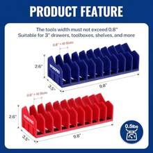 Tool Organizer/TrayWORKPRO - Paquete de 2 alicates organizadores soporte para alicates y organizadores de cortador con base de goma antideslizante organizador de caja de herramientas de 20 ranuras organizador deTool Organizer/Tray - Azulyrojo - Ver 4