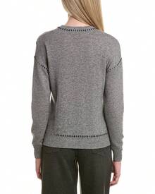 Bruno Magli Whipstitch Wool & Cashmere-Blend Sweater - Grey - View 3