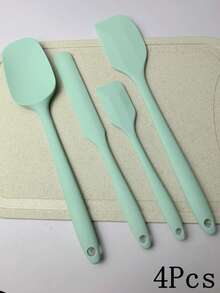 Zestaw 6 silikonowych przyborów kuchennych – kolory nordyckie – szpatułki do gotowania i pieczenia, skrobaki, pędzel, rozprowadzacz lukru – materiał gumowy, motyw świąteczny, bez ładowania i baterii