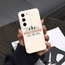 Funda de Teléfono de Silicona a Prueba de Golpes de Cobertura Completa de la Marca  con Patrón Navideño para Galaxy S24 S23 S22 Plus Ultra FE S21+ S20 A72 A54 5G A53 A52 A52S A51 A33 A32 A23 A22 A21S, Cubierta Protectora de Moda Más Vendida GN1 - Colores mixtos - Ver 2