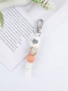 Móc khóa hạt silicon hình cốc cà phê và hoa cúc dành cho nữ, móc khóa túi/ví, vòng tay, móc chìa khóa, quà tặng Ngày của Mẹ - Màu cà phê - Xem 19