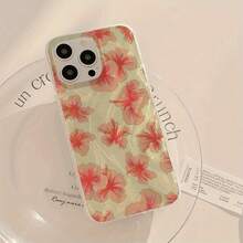 1 Pieza Funda de Teléfono Transparente IMD Suave Brillante y Lisa con Patrón de Moda Simple de Flor Naranja, Impermeable, Antihuellas y Antirrayas para  16/16 Plus/16 Pro/16 Pro Max/ 15/15 Plus/15 Pro/15 Pro Max/ 14/14 Plus/14 Pro/14 Pro Max/ 13/13 Pro/13 Pro Max/ 12/12 Pro/12 Pro Max/ 11/11 Pro Max/61 Pro - Colores mixtos - Ver 7