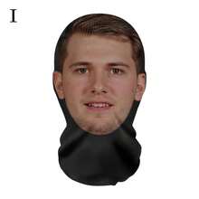 3D Celebrity Full Face Mask | Funny And Humorous Role-Play Costume Accessory | High-Elasticity Polyester Fiber | Breathable Full-Face Cover With Sporty Style | Wind-Resistant For Outdoor Activities And Cycling | Perfect For Costume Parties, Christmas, Halloween And Carnival Celebrations-1Pack - 黑色 - 查看 1