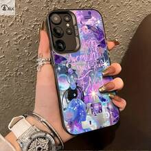Funda especial para teléfono  con diseño de cielo estrellado soñador y texto motivacional, adecuada para  Galaxy S25ULTRA, S24PLUS, S23FE, S21PRO, S22, S20+, A03S, A05S, A14, A31, A53, A34, A10, A04E, M04, A33, A35, A55, A72, A71, A70, A22, A16, A06, A20S, A54, antimanchas, a la moda, moderna, colorida, plateada IMD - Colores mixtos - Ver 7