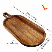 1pc Elegant Wooden Tray, Creative Oval Wooden Platter With Handle, Suitable For Displaying Coffee, Desserts And Breakfast. Kitchenware, Kitchen Decor And Storage Tray For Home, Parties, Camping, Christmas, Thanksgiving, Also As New Year Gift. Rustic Wooden Tray, Wooden Snack Platter, Holiday Decor, Home Entertainment - Multicolor - View 14