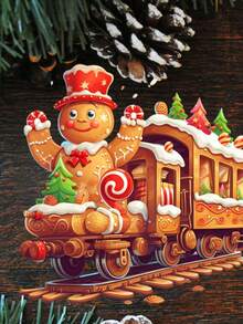 1pc Christmas Train Santa Snowman Snowflake Wreath Window Decoration - Self-Adhesive PVC Glass Sticker, Double-Sided Matte Finish, Irregular Shape, Classic Style For Living Room & Bedroom Door/Window Decor, Christmas Window Decorations