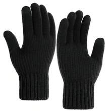 3-Piece Winter Set With Deer Logo - Black Thermal Lined Knit Hat, Scarf & Touchscreen Gloves | Windproof & Thermal Polyester Accessories For Skiing, Cycling & Outdoor Sports | Casual Fall & Winter Essential Bundle Vacation Outfits - Multicolor - View 7