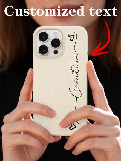 Minimalist TPU Heart Elements Customized Personalized Name & Letter Transparent Anti-Drop Phone Case With Double Heart Personalized Text, Thick Soft Phone Case Compatible With IPhone 11, 12, 13, 14, 15, 16 Pro Max, A14, A15, A16, A55, A54, A53, S24 Ultra, S23 Ultra, S25 Ultra Birthday Gift