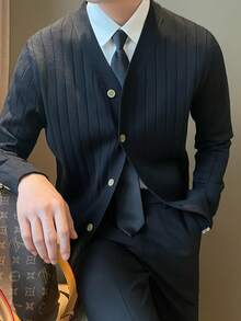Men Cardigans - Black - View 3