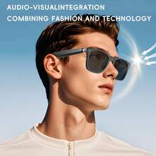 XBJ Unisex AI Translation Glasses & 140+ Languages, Smart Bluetooth Glasses Built-In Mic & Speaker | Hall Switch & Auto-Connect,Intelligent Control Operation, Answer Phone Calls, Hifi Music, Rechargeable Battery,  Auto-Dimming Lenses,Reduce Glare, Outdoor Smart Sunglasses For Men & Women,Your Al Voice Assistant For Traveling/Sports/Driving/Fishing/Office/Daily Home /Business Trip/Business Meeting, Lightweight Frame,Ideal Holiday Gift For Boyfriend Girlfriend\Family\Halloween\Christmas\Easter - màu đen - Xem 8