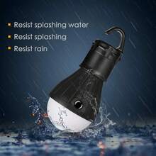 Lampe de camping portable Mini ampoule LED Lampe de secours 3 modes d'éclairage Lumière de travail de nuit extérieure Lampe suspendue de tente avec crochets (noir, rouge, bleu, vert, jaune)