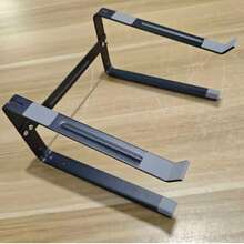 1pc Silver & Black Aluminum Alloy Laptop Stand, Carbon Steel Portable Detachable Neck-Protecting Office Stand - Multicolor - View 11