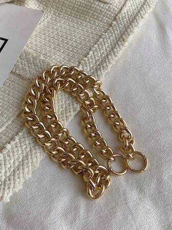 Minimalistisk kedjedesign, avtagbar tjock axelrem, utbytesrem för gör-det-själv-väsktillbehör