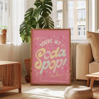 1pc My Soda Pop My Little Soda Pop Pink Lettering Print Room Printable Art Posters Canvas Painting Wall Arts Room Home Decoration Unframed