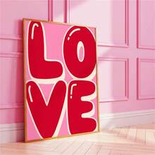 1 Stück Bubble LOVE Muster: Funky Valentinstag Poster Leinwandmalerei Wandkunst Zimmer Heim Dekoration Ungerahmt - Verschiedenfarbig - Übersicht 10