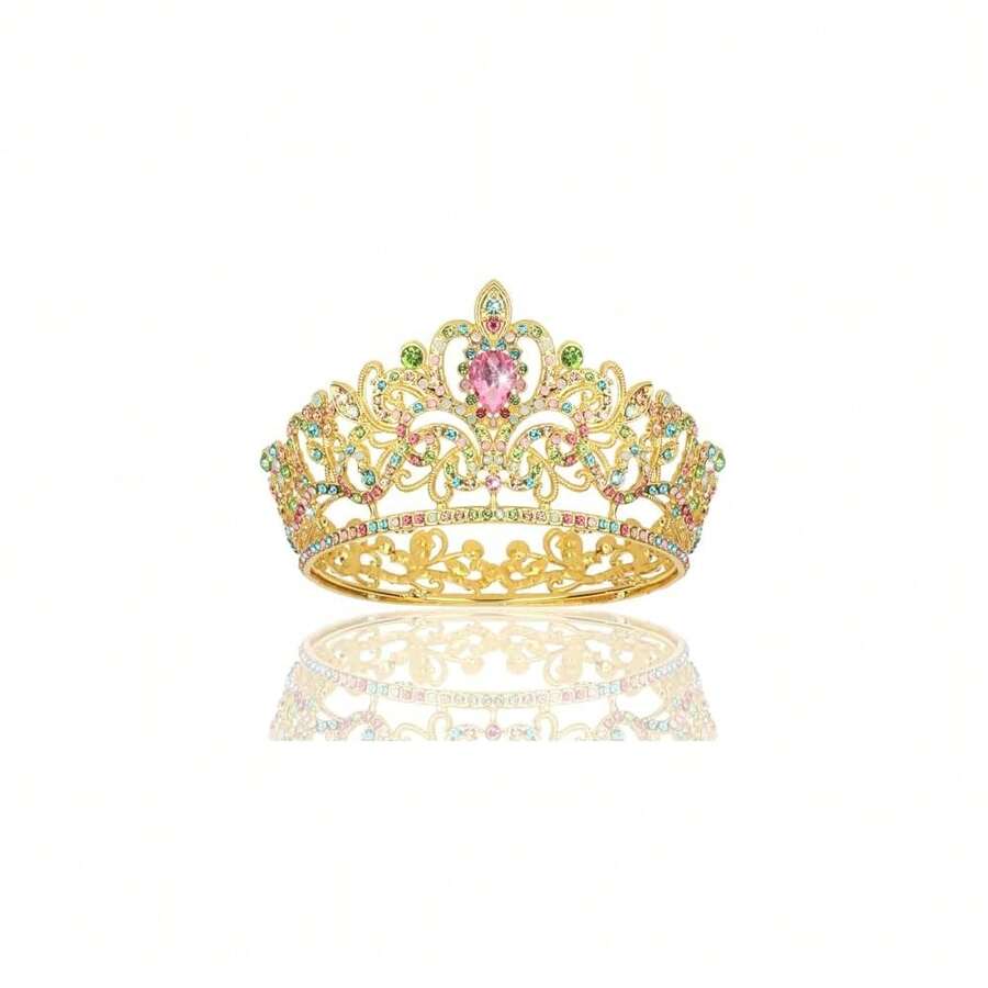 CIEHER Small Crown For FFgirls Cake Topper Mini Crown FFgirls Princess Tiara Cake Toppers Flower Decorations, Multi-Colored Crowns{Inchcolor_nameinch:InchMulti-Coloredinch} - 多彩 - 查看 1