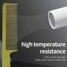 Pente plano vintage exclusivo para salões de cabeleireiro, ultrafino, ultrarresistente, antiestático, pente elétrico de madeira com cabeça de 1 polegada, ideal para penteados em salões de cabeleireiro. - Multicolorido - Ver 4