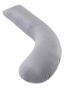 1pc J-Shaped Single Leg Pregnancy Pillow, Soft Lumbar Support Side Sleeper Cushion, Essential For Daily Rest - Super Soft Gray - View 7