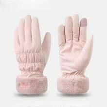 Guantes gruesos y cálidos de invierno, con diseño de osito de peluche, protector de pantalla táctil impermeable, guantes cálidos para equipo de esquí al aire libre - Rosa - Ver 3
