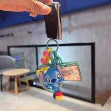 Lilo & Stitch Skateboard Keychain - Official Inspired Bag Charm, Cute Cartoon Character Key Ring For Backpacks/Purses, Soft PVC Collectible Trinket - Multicolor - View 4