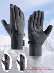 Winter Warm Gloves With Storage Pocket, Windproof Touchscreen Gloves For Sports, Cycling, Skiing, Hiking