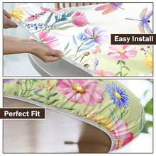 Water-Resistant Round Tablecloth With Elastic Edge For 40-44" Tables - 清新花香,色彩繽紛 - 查看 7