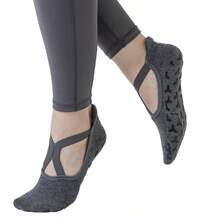 Yoga Socks For Women Non-Slip Grips & Straps, Ideal For Pilates, Pure Barre, Ballet, Dance, Barefoot Workout