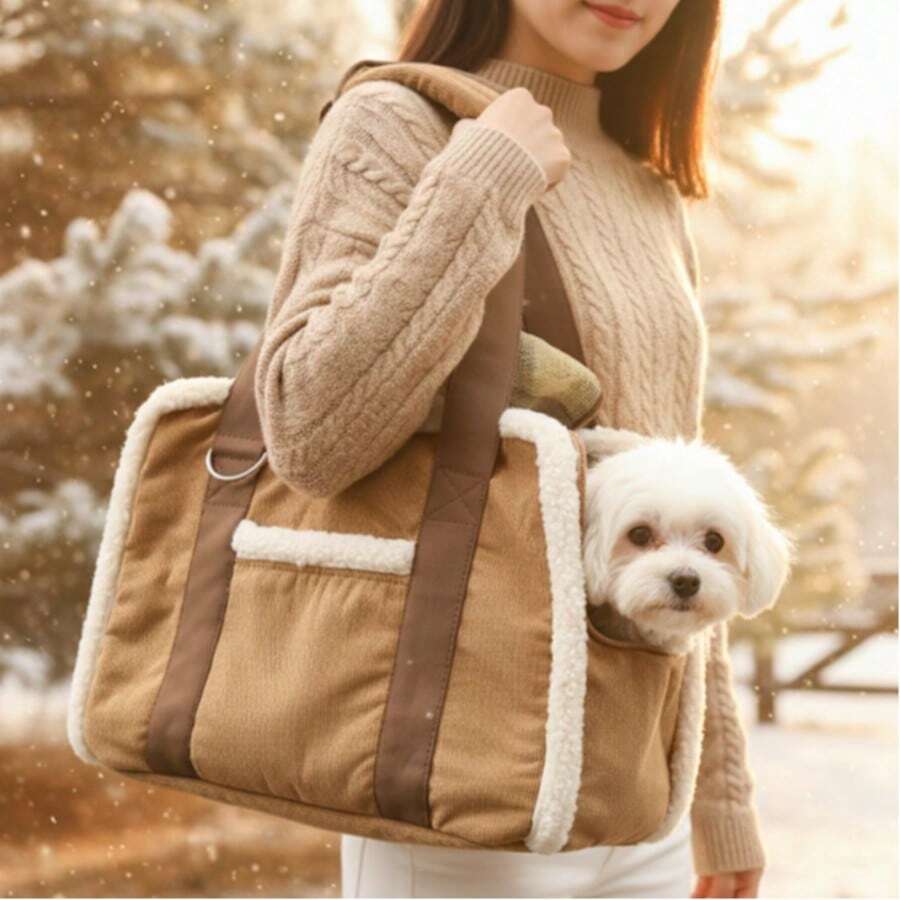 PINCOOL Bolsa de transporte para animais de estimação com alça de ombro, tecido multicolorido, adequada para cães e gatos de pequeno porte, bolsa de transporte portátil e moderna para animais de estimação.