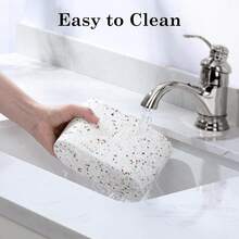 Toothbrush Holder, 2 Slots Toothbrush And Toothpaste Holdersfor Bathrooms, Resin Toothbrush Holder Electric Toothbrush Stand For Vanity Countertop, Bathroom Accessories, Terrazzo{Inchsize_nameinch:Inch2Slotsinch,Inchcolor_nameinch:InchTerrazzoinch} - 水磨石 - 查看 5