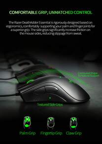 DeathAdder Essential 電競滑鼠 | 6400 DPI 5鍵編程 | 右手人體工學精準定位 - 黑色 - 查看 8