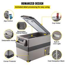 Auto Kühlschrank 45L Kompressorkühlbox für Boot LKW Auto usw. Tragbarer kleiner Kühlschrank 60W - 45L - Übersicht 5