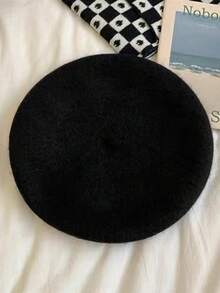 1顶女士百搭贝雷帽，保暖画家帽，复古英伦风，简约设计，适合日常佩戴，秋冬季 - 彩色 - 查看 17