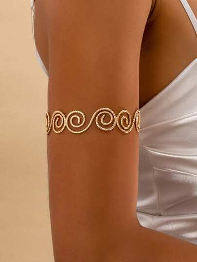 1pc Bohemian Style Hollow Metal Gold Color Incense Plate Open Circle Bracelet, Suitable For Women's Daily, Vacation, Party Outfits