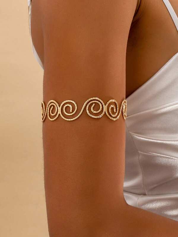 1 pieza Brazalete de metal hueco de color dorado con plato de incienso de estilo bohemio, adecuado para uso diario, vacaciones y atuendos de fiesta de mujeres