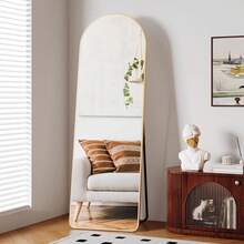 Full Length Mirror,Free Standing Floor Mirror,Wall Mirror,Makeup Mirror With Aluminium Frame 150x50cm - Gold - View 8