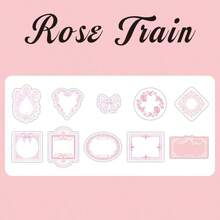 30 hojas de bloc de notas de especialidad de papel de vaca engrosado con relieve de impresión retro y marco detallado de lazo floral, estilo 'Ins', tarjeta de nota escribible para decoración de diario, papel de artesanía