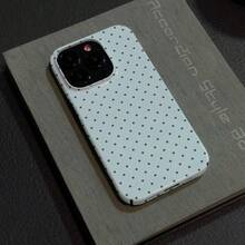 Blue And Black Polka Dot Pattern Large-Hole Matte Film Phone Case For IPhone 17 Air/16/15/14/13/12 Pro Max 17 14 15 16 Plus 11 Thin And Lightweight Anti-Yellowing And Fading Bright Colors Unisex Perfect For Holiday Birthday Gifts - 藍色 - 查看 2