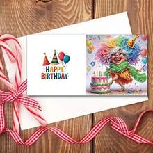 6pcs DIY Diamond Painting Birthday Greeting Card Set, Cute & Happy Grandma Theme Postcards, Unique Handmade Design, New Year Card, Birthday Wishes, Holiday & Event Party Greeting Cards, (Includes 6 Envelopes), Ideal For Expressing Warm Blessings To Elders, Family, And Friends, Diamond Painting Card Postcards To Express Heartfelt Sentiments, Best Gift To Show Your Feelings.