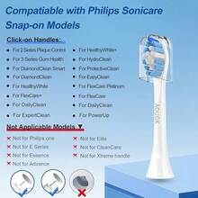 Replacement Toothbrush Brush Heads Compatible With Philips Sonicare Electric Rechargeable Toothbrushes, Tooth Brush Heads For  System, For Effective Cleansing And Whitening, Pack Of 8, White{Inchcolorinch:InchPack Of 8 Whiteinch} - 8 包白色 - 查看 3