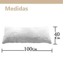 Almohada Larga Rellena Abrazable 100cm | Peluche Extra Suave - Blanco - Ver 3