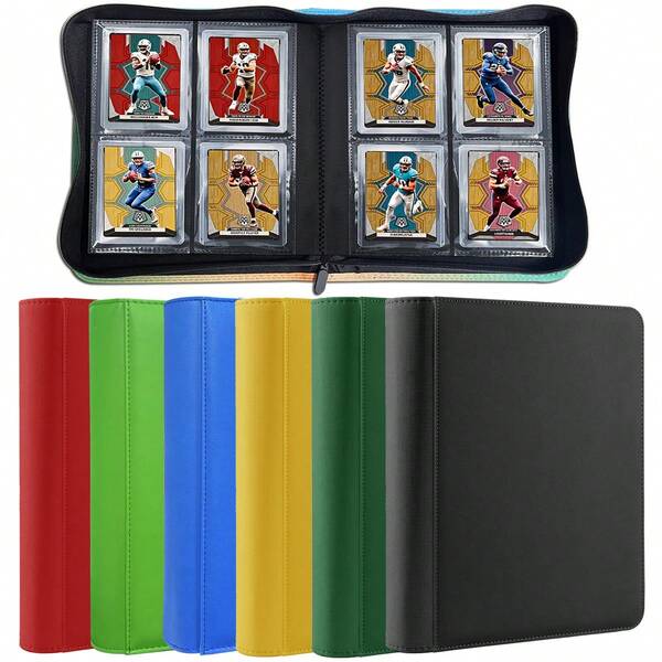 Raccoglitore, contiene oltre 160 top loader, custodia per conservazione di carte con tasche da 4 pezzi per top loader da 3 x 4 pollici, tasche su entrambi i lati per carte da collezione