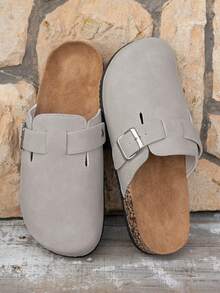 Unisex Slip-On Sandals, Adjustable Buckle Strap, PVC Shock-Absorbing Sole, All-Day Comfort, Suitable For Indoor & Outdoor Casual Wear, Comfortable Footwear, Minimalist Design, Durable
