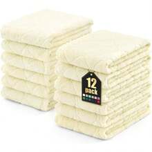 12 Pack Kitchen Dish Cloths (10 X 10 Inches, Cream Yellow), Super Soft And Absorbent Coral Velvet Dish Towels, Nonstick Oil Fast Drying Microfiber Cleaning Cloth, No Lint Household Dishcloths, 2025 - 奶油黃 - 查看 8