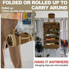 Tool Organizer/TrayOrganizador Herramientas Portátil con 2 Bolsas Extraíbles Organizador Bolsas Herramientas Enrollables Alta Resistencia Bolsa Herramientas Pequeña para Mecánicos Electricistas y AficionadosTool Organizer/Tray - Caqui - Ver 2