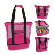 2PCS Large Bag With Waterproof Insulated Compartment Friendly Bag Tote Bag Beach Bag Travel Bag,School Bag,Large Capacity,Waterproof,Lightweight,Portable,Foldable,For Teen Girls Women College Students,Teacher,Boys And Men,Perfect For Office,College,Elementary School,Middle School,High School,Work,Business,Commute,Outdoors,Travel,Outings,Stadium,Sports,Shopping,Holiday,Beach - Hồng - Xem 7