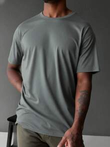 PLAYERA MANGA CORTA CUELLO REDONDO LISA - Gris Oscuro - Ver 3