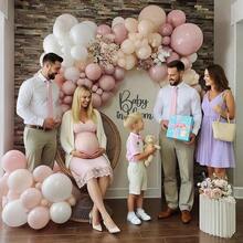 100个粉白气球花环套装，包含粉色、裸色、米色气球，适合波西米亚风婴儿派对、男孩/女孩婴儿派对、儿童生日派对、新娘派对、婚礼、订婚派对装饰。 - 粉色 - 查看 3