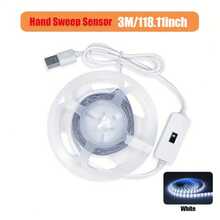 USB 5V Smart Light Strip Motion Sensor Hand Scan ON OFF Control Backlight Double-Sided Tape For TV Kitchen Cabinet Wardrobe - White - View 8