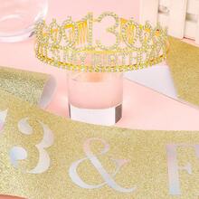 13th Birthday Decorations For FFgirls, 13 Birthday Fgirl Decorations Set- It's My Birthday Crown And Sash With 13 & Fabulous, Happy 13th Birthday Tiara Decorations Gifts For FFgirls, Gold{Inchcolorinch:Inch13thinch} - 第十三 - 查看 8