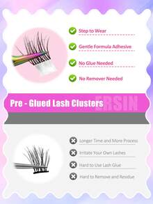 100Pcs No Glue Needed & No Remover Needed Brown Self Adhesive Lashes Cluster Fluffy 11-13mm Fluffy Individual Lashes Self Adhesive DIY Eyelashes Extension Pre-Glued Cluster Lashes Natural Wispy Lashes Extension C Curl Lash Clusters No Glue Need No Remover False Eyelashes (Z-MQDD)
